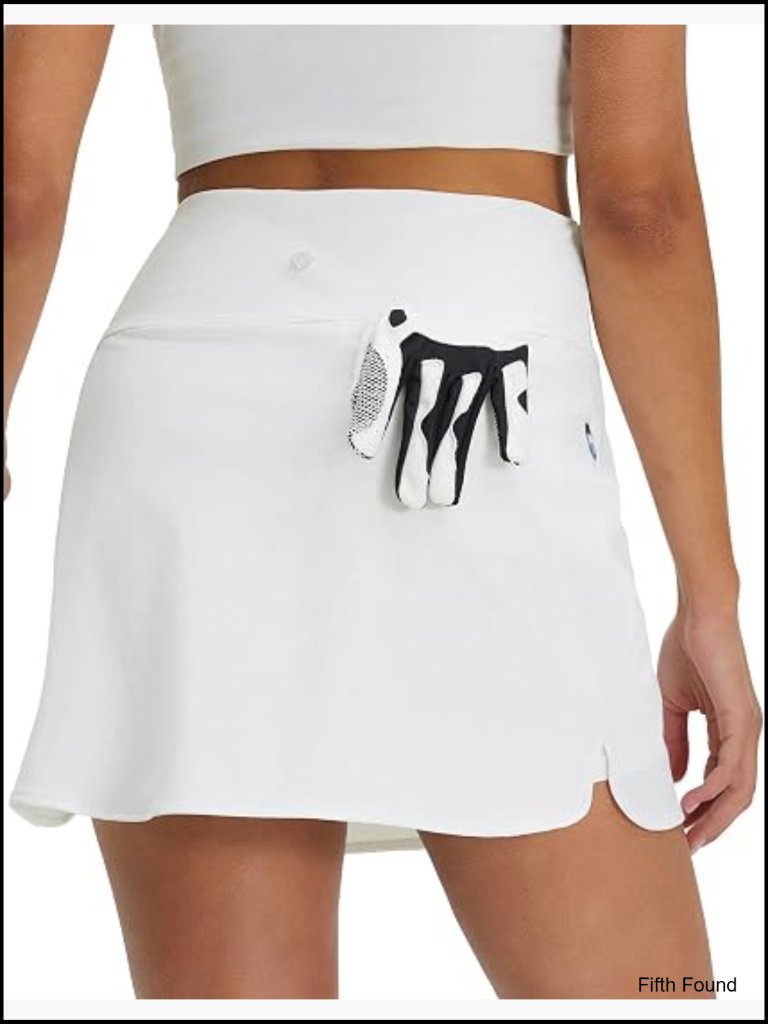 High Waisted Tennis Skort With Pockets Athletic Mini Lined A Line Skirt